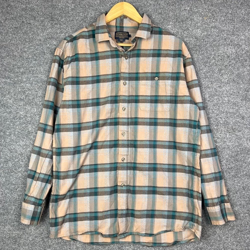 Pendleton Plaid Long Sleeve Button Down‎ Shirt Mens Size M